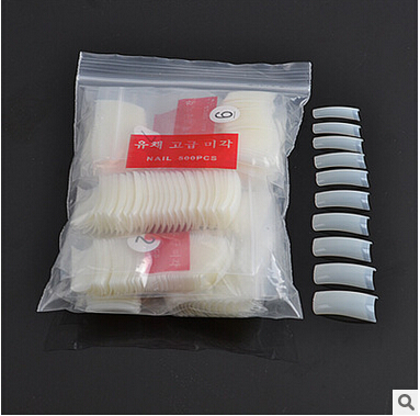 

Wholesale-Wholesale 500pcs New Nude False Nails French Acrylic UV Gel Fake Nail Art Design Tips Half Salon DIY, White color