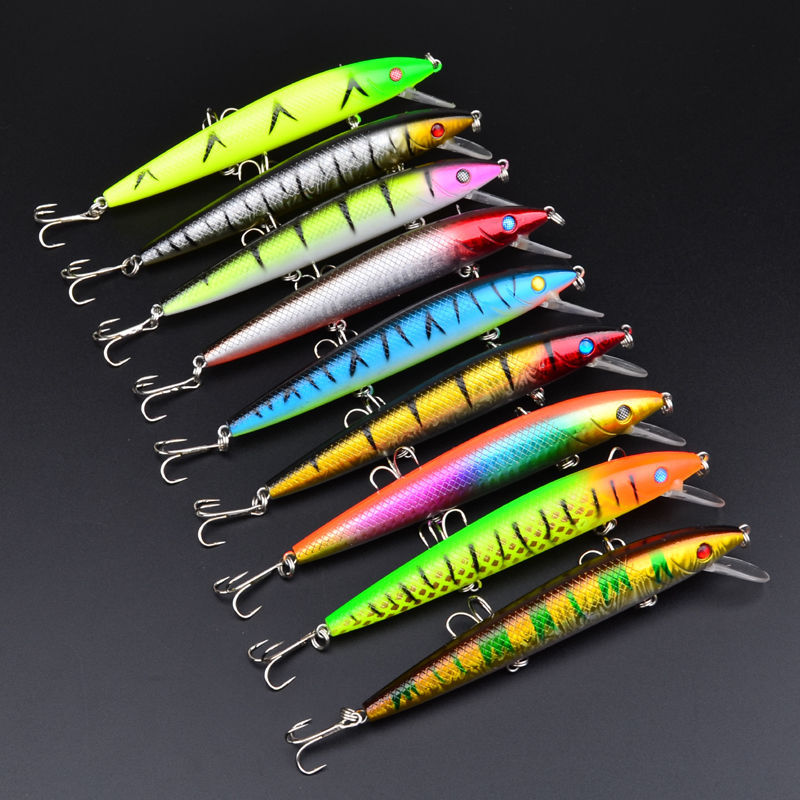 

Drag Minnow Swimbait Fishing Lure with 3 hooks 12cm 13.8g Bass Crank Bait Freshwater Crankbait