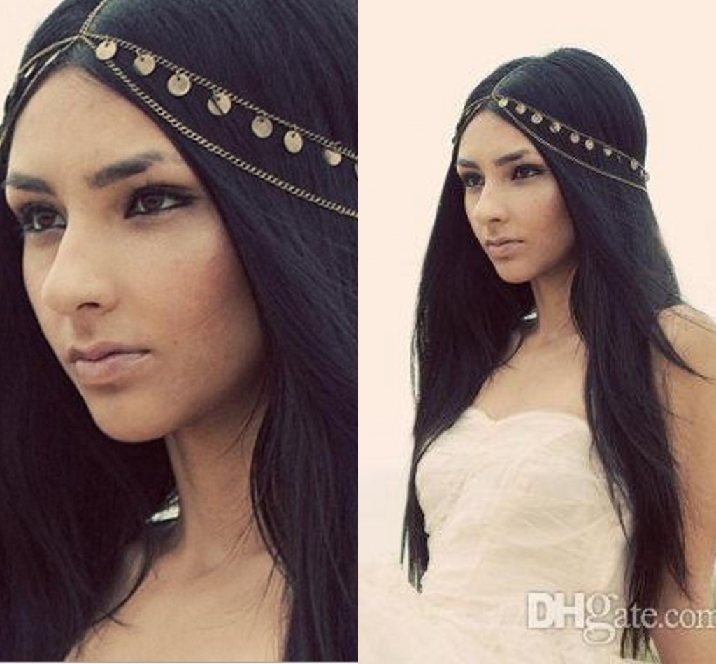 

Gold Silver Fashion Bohemian Women Metal Head Chain Headbands Hair Jewelry Forehead Dance Headband Piece Wedding Accessories tiara Crown