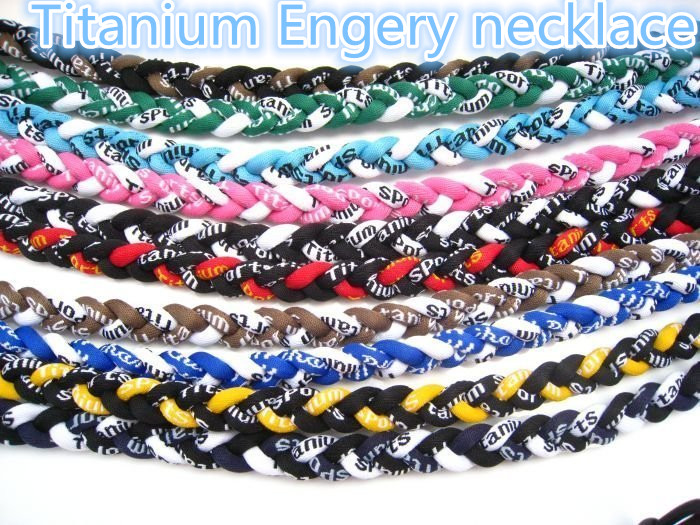 

Mix color Sport Energy Necklace Titanium & Germanium 3 Ropes Braid Tornado baseball softball athletes necklaceNE91