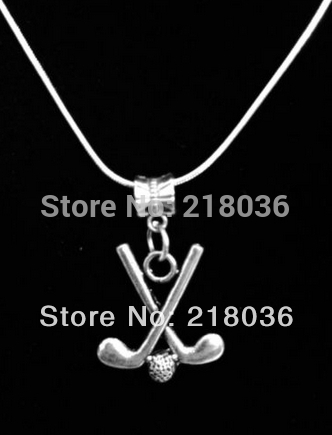 

10PCS Vintage Silver Field Hockey Necklaces Charms Copper Snake Chain Statement Choker Necklaces&Pendants For Women Jewelry Gift New N2011