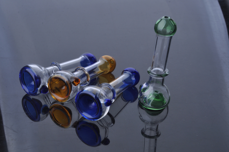 

IN STOCK Colored Glass pipe short Smoking Burner Handle Pipes Mini Smoking Pipes for dry herb