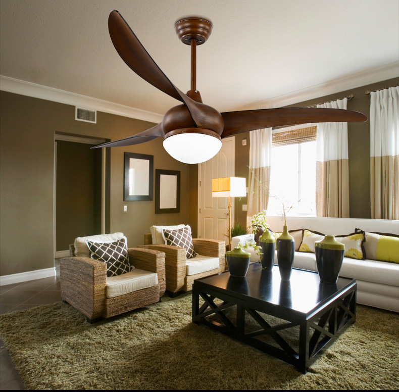

Pendant Ceiling fan lights modern minimalist LED restaurant American living room pendant ceiling fans 52inch remote control