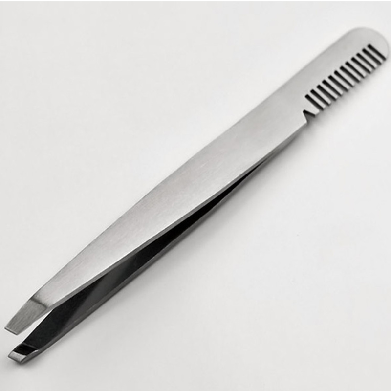 Pince à épiler les sourcils en acier inoxydable, vente en gros, avec peigne à sourcils, accessoires de maquillage, livraison gratuite