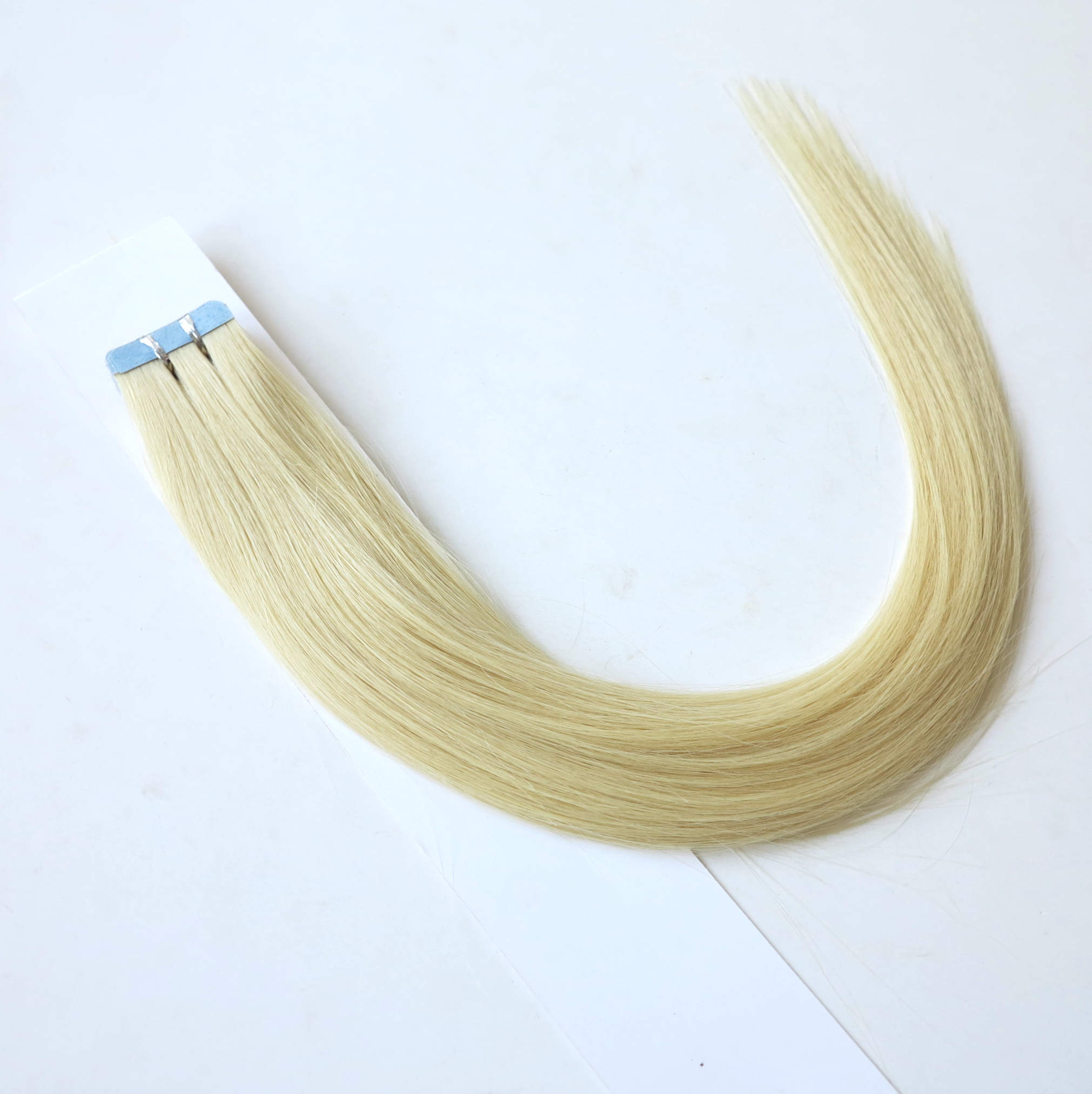 

Double Side Tap hair Extension 100% Natural Hair Skin Hair Weft 16-24" #60 Platinm Blonde color, Natural color