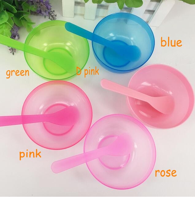 

Plastic 2 in 1 Makeup Beauty Mask Bowls 5 Colors Facial Mask Bowl DIY Tools for Face Masks