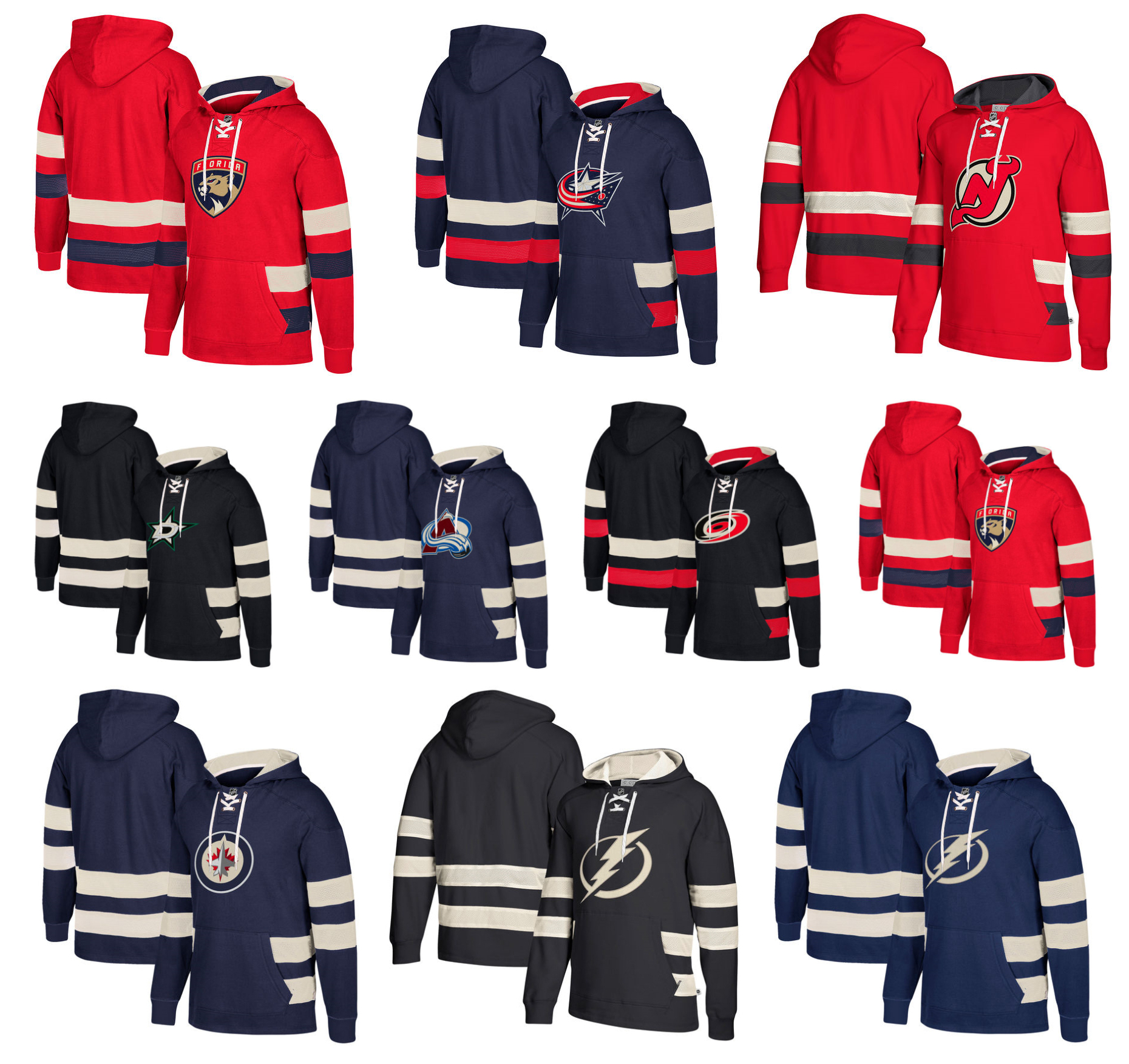 

Custom Hockey Hoodie Pullover Winnipeg Jets Dallas Stars New Jersey Devils Columbus Blue Jackets Tampa Bay Lightning Carolina Hurricanes, Black