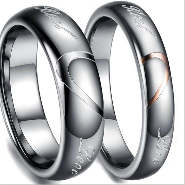 

100% Tungsten carbide Gold Tungsten Carbide Rings Wedding Bands in Comfort Fit Alliance Jewelry for Couple Rings Size 5-10 TU051RC