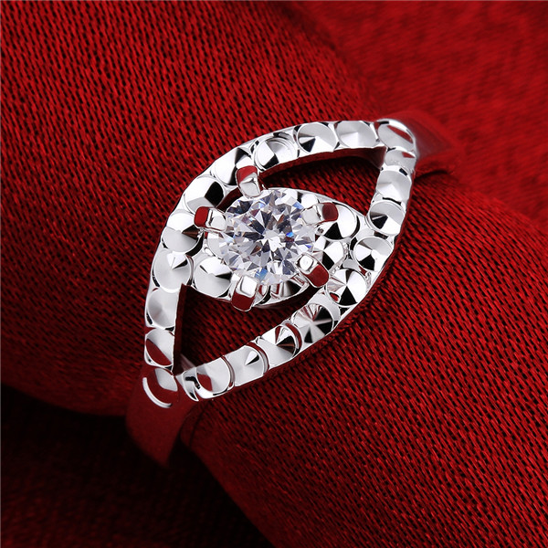 

925 silver rings Insets Eye Free ship GSSR596 Factory direct sale sterling silver plated finger ring