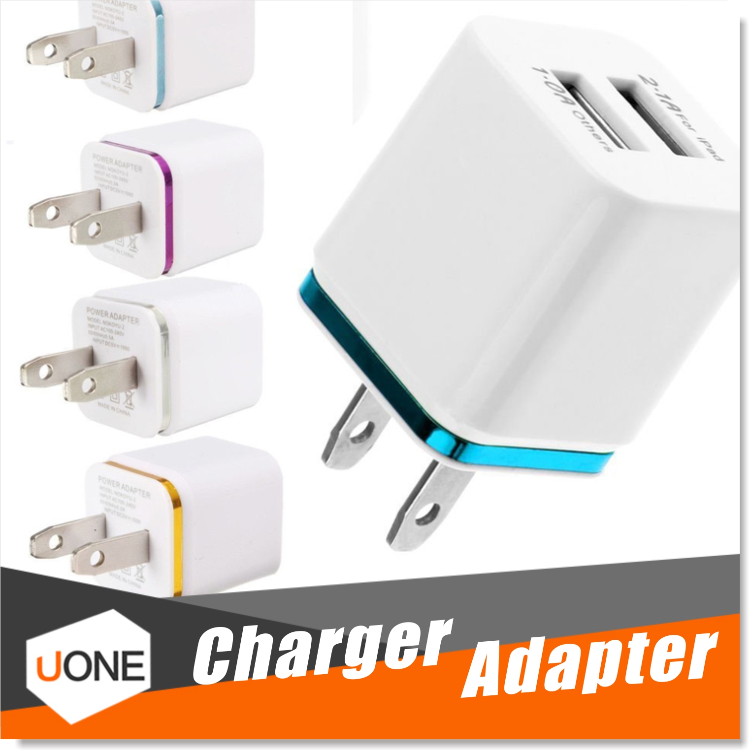 

Metal Dual USB wall US plug 2.1A AC Power Adapter Wall Charger Plug 2 port