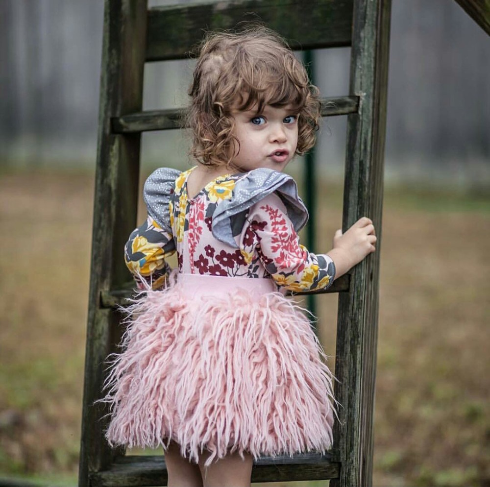 Coutume 2017 nouvelle jupe princesse filles rose peluche courte saia tutu jupe moelleux jupes filles jupe tutu enfant tulle jupe fourrure