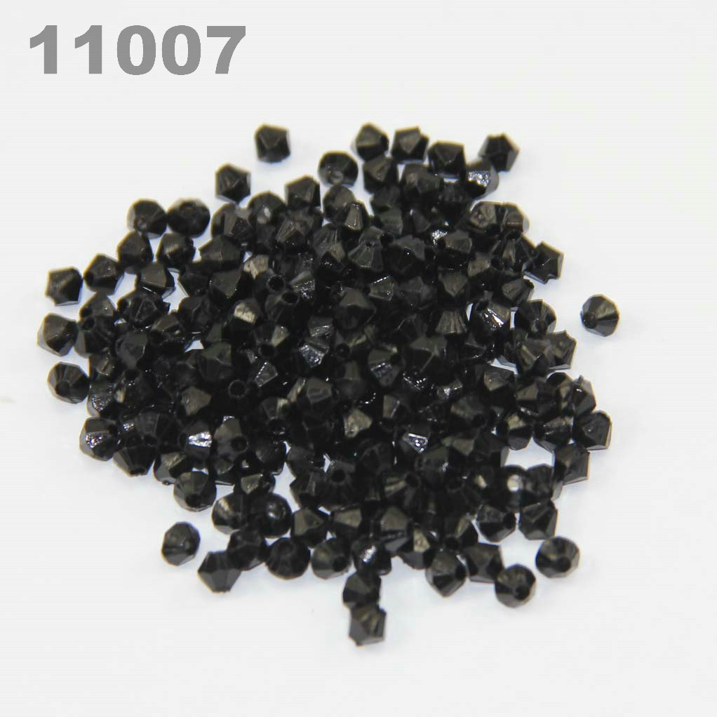 

4mm Diy Lucite Bicone Transparent Acrylic Beads (900 pcs) black 11007