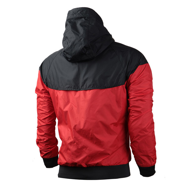 

Fall- thin windrunner Men Women sportswear high quality waterproof fabric Men sports jacket Fashion zipper hoodie Free shipping, Red