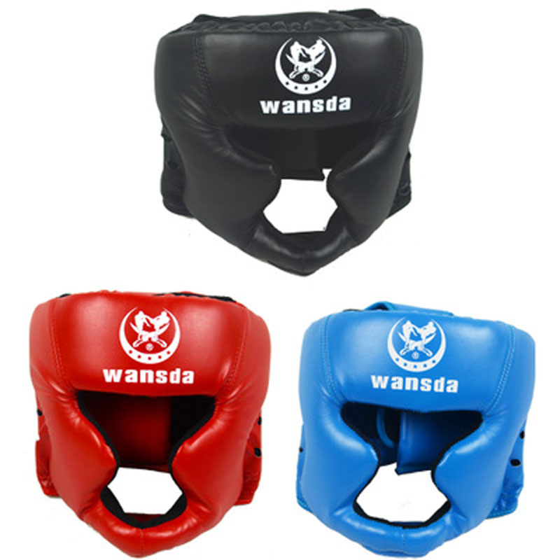 Regolabile Buona copricapo della testa del casco formazione Kick Boxing protezione degli ingranaggi nero