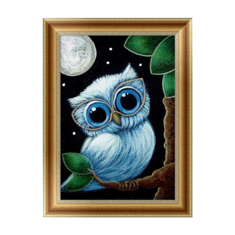 

3D Owl Embroidery Diamond Painting Chic Animal Home Decoration Painting Magic Round DIY Cross Stitch