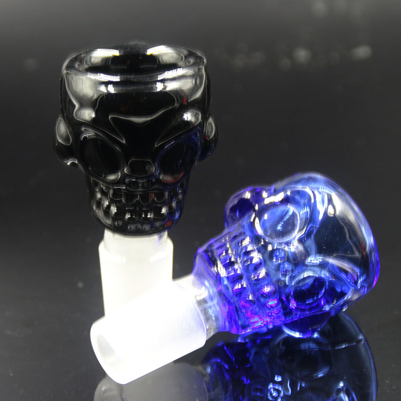 

2016 Skull Glass Bowls 14mm 18mm glass water pipes male bowl Thickness 7mm large capacity for oil rings Glass Bongs