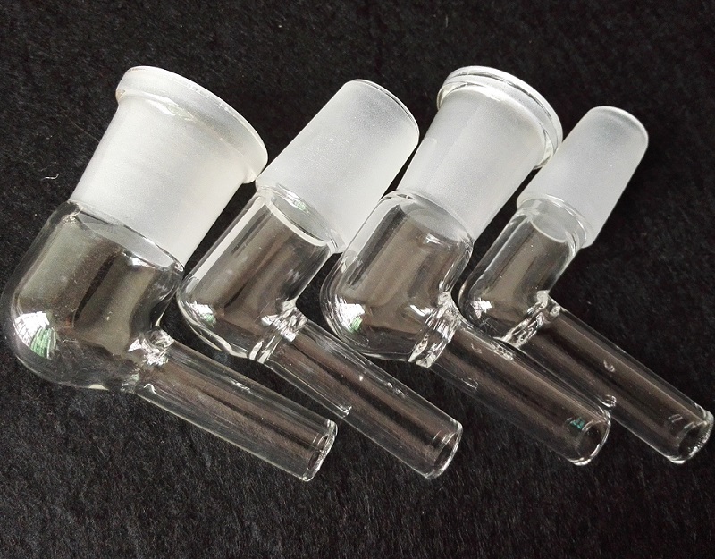 

14mm 18.8mm Glass Vapor Whip Adapter Male or Female 90 Degree