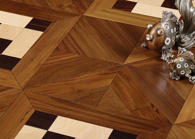 Teak art and craft wood flooring house laminate hardwood decoration room household carpet medallion inlay home interior wallpaper woodworking-image-403929795