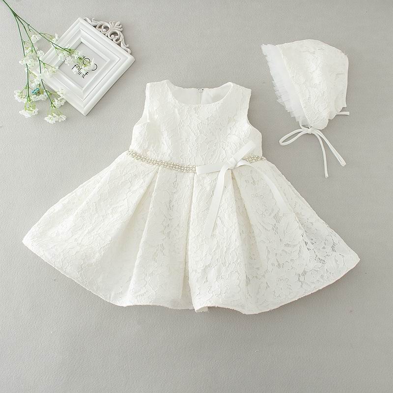 white newborn dress