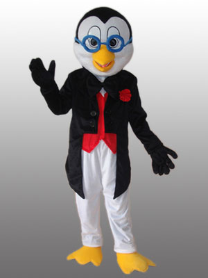 

hot sell High quality Mr. penguin mascot costume custom design mascot fancy carnival costume free shipping, Black
