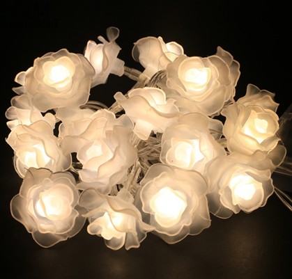 

Rose Flower Fairy String Lights 20LED Wedding Garden Party Christmas Decoration