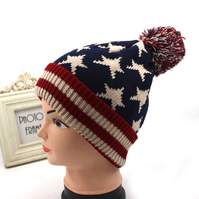 2016 New Winter Gorro Bonnet Beanies Pompon Women Men Unisex Knittd Cap Casual stiching hip hop Snap Slouch Skull caps Sports Warm Autumn