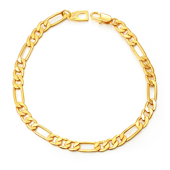 

Gold Color Stainless Steel Bracelet For Men Jewelry Wholesale 5MM Trendy Long Figaro Chain Bracelet Trendy, Black