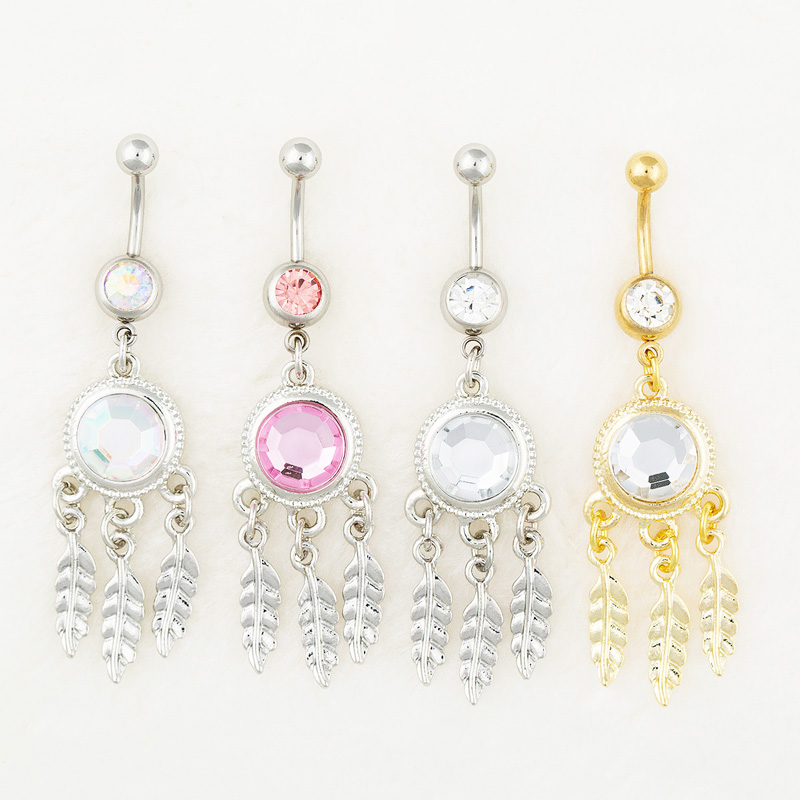 

D0541-2 ( 3 colors ) body jewelry Nice style Navel Belly ring 10 pcs mix colors stone drop shipping factory price, Silver