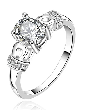 

925 Sterling Silver Crystal Rings Engagement Wedding Rings Zircon High Quality New Cute Gift Korean Style