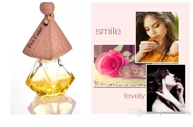 

6 ml Mixed color Car hang decoration glass essence oil perfume bottle Hang rope empty bottle