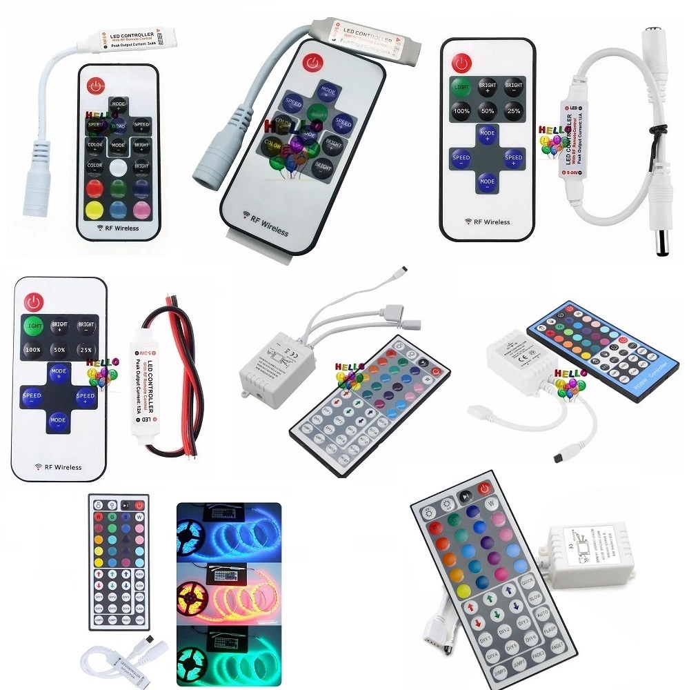 

44keys IR Remote LED RGB RGBW Controller DC 12V-24V 12A RF Wireless Remote Dimmer 2 Ports RGB Remote Control For 5050 5630 5730 Led Strips
