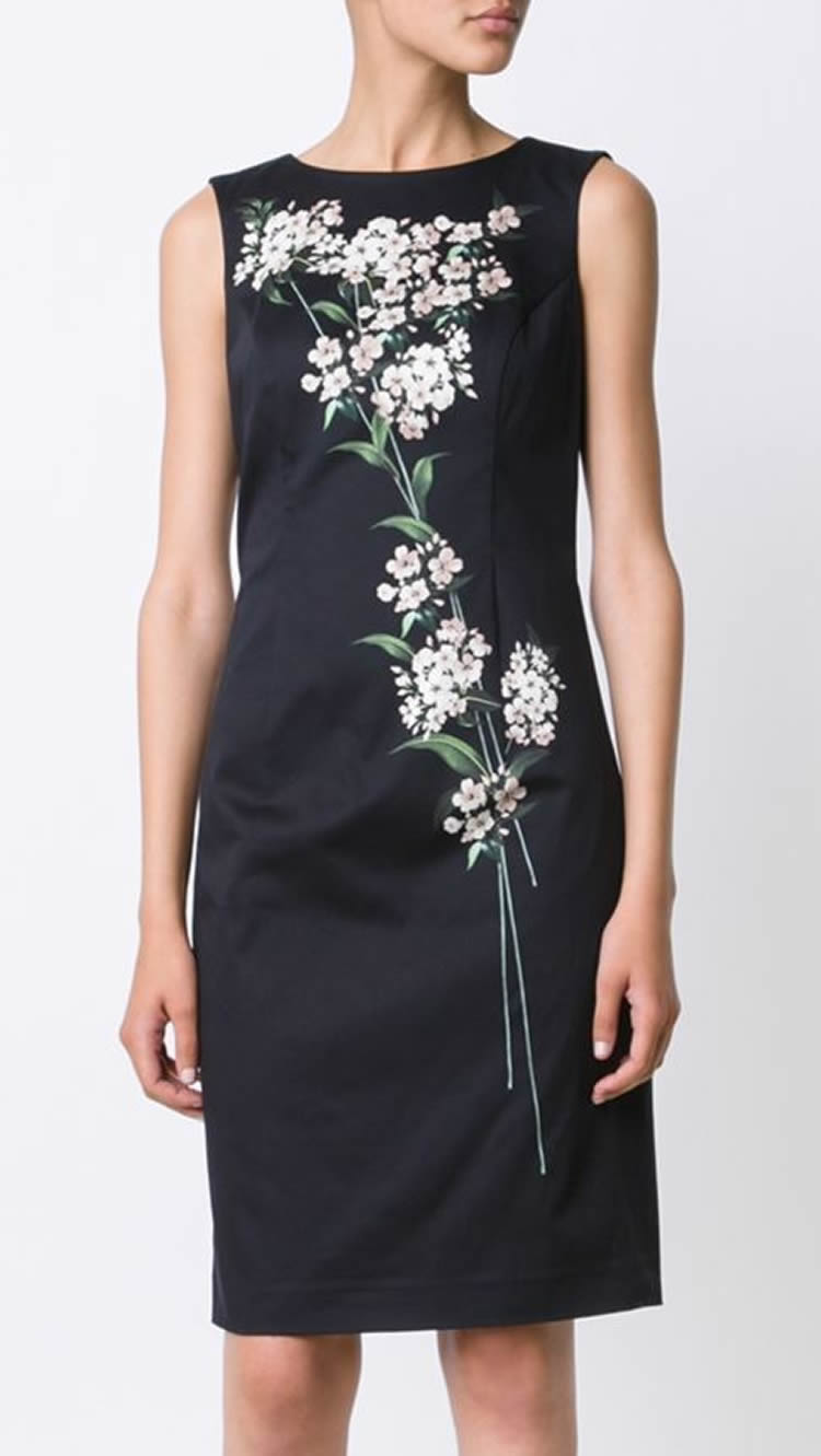 

Vintage Floral Flower Print Women Sheath Dress Sleeveless Casual Dresses 082014, As pictures