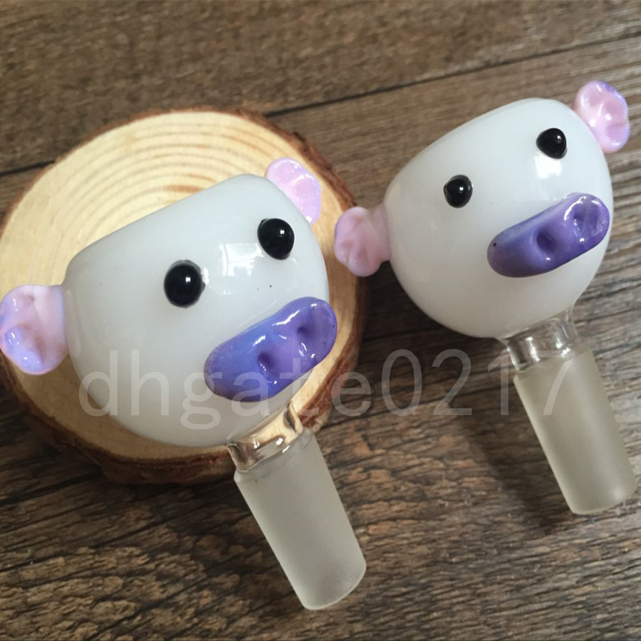 

new Quality PINK Grils Pig glass bowl 14mm 18mm glass oil burner For Glass Bongs Water smoking Pipes Oil Rig Bongs