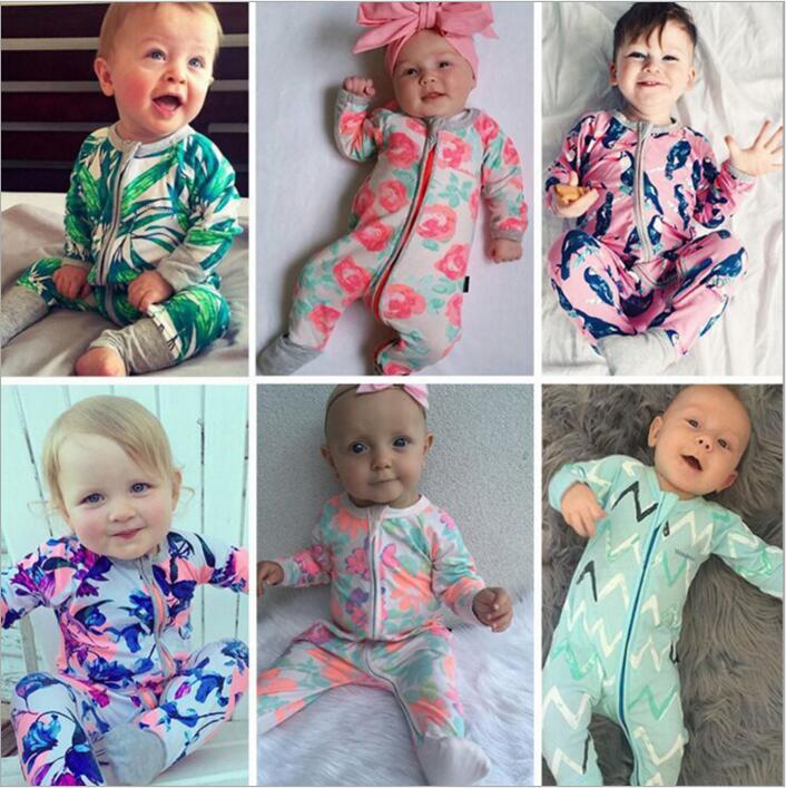 

Kids Clothing Ins Flower Girls Rompers Boys Christmas Floral Jumpsuits Toddler Fashion Onesies Newborn Long Sleeve Bodysuits Clothes B2842, As pictures