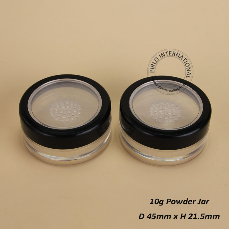 2016 100% excellent outils de maquillage 10g pot cosmétique en plastique, pots vides de poudre en vrac avec tamis, 50pcs / lot livraison gratuite