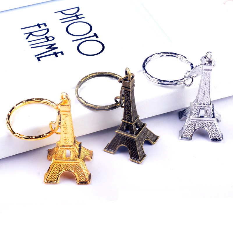 

Vintage 3D Paris Eiffel Tower keychain French souvenir paris Keychain Keyring Key Chain Ring 500pcs free shipping