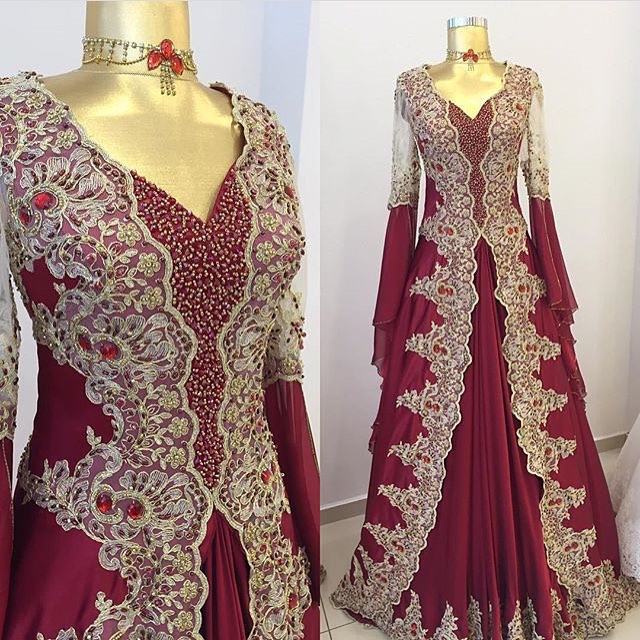 

Burgundy Arabic Beaded Evening Dresses With Long Sleeves V Neck A Line Sequined Prom Gowns Vestidos Festa Kaftan Appliqued Formal Dress, Dark navy