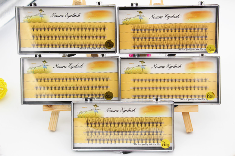 

Wholesale-Knot Free Cluster Lashes 10pcs/knot Individual Eyelash Extension From Korea False Eyelashes