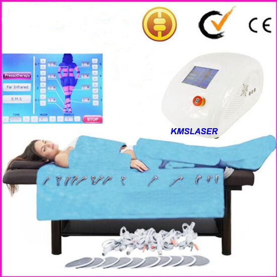 

model Air pressure pressotherapy slimming infrared light Sauna banket wraps vest EMS Electric Muscle stimulation lose weight home salon