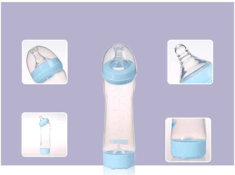 

280ML Baby Feeding Bottle Infant Milk Bottle Nursing Feeding Bottle Baby Water Cup Kids Silicone PP BPA Free