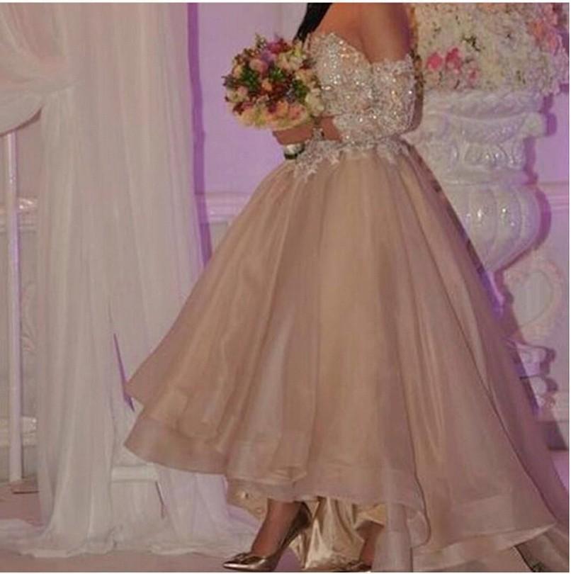 

Champagne Organza A line Arabic High Low Prom Gowns Off Shoulder Long Sleeve Lace Beaded Sequin Dubai Evening Dress Fashion Party Gowns, Dark green