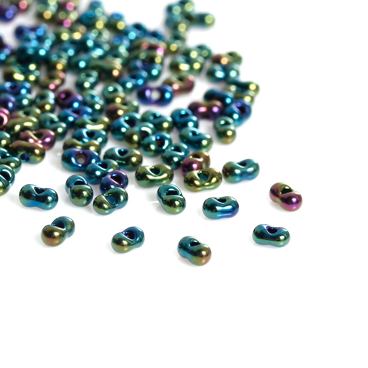 Glass Japan Import Seed Beads Berry Dark Green AB Color About 4mm X 2mm,Hole:0.8mm,10 Grams(About 30 PCs/Gram) Jewelry Making DIY-image-380036809