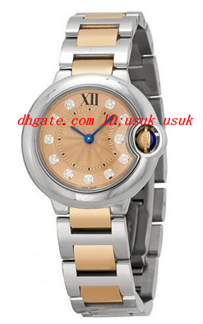 Haut de la qualité Lunettes de luxe Lady-montre 18kt Rose Gold Inox Diamant 28mm Chronographe de quartz Chronographe Montres pour femmes