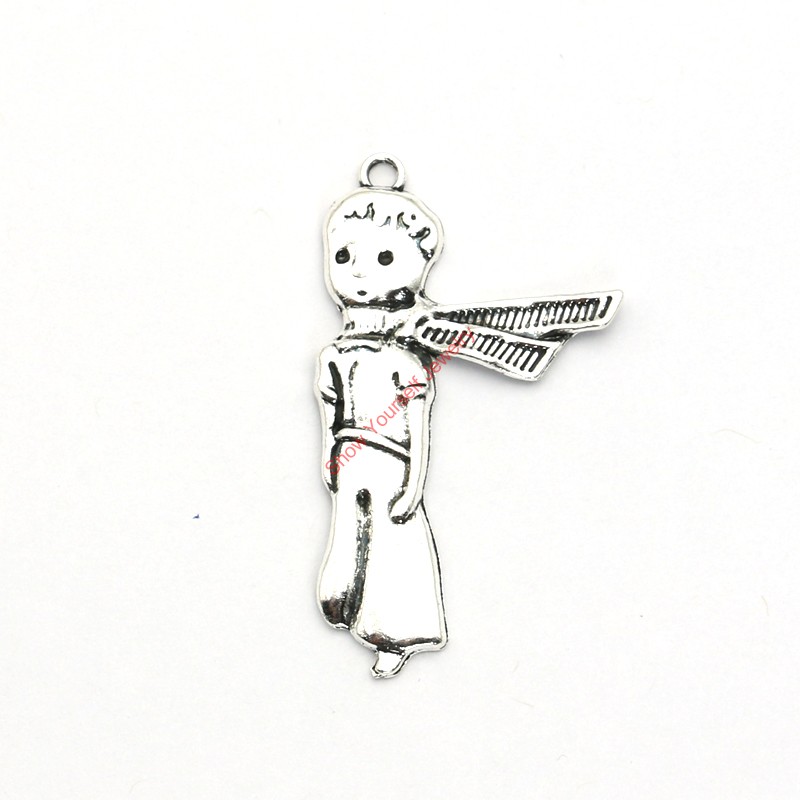 

8pcs Antique Silver Plated Le Petit Prince Charms Pendants for Jewelry Making DIY Necklace Bracelet Craft 45x26mm