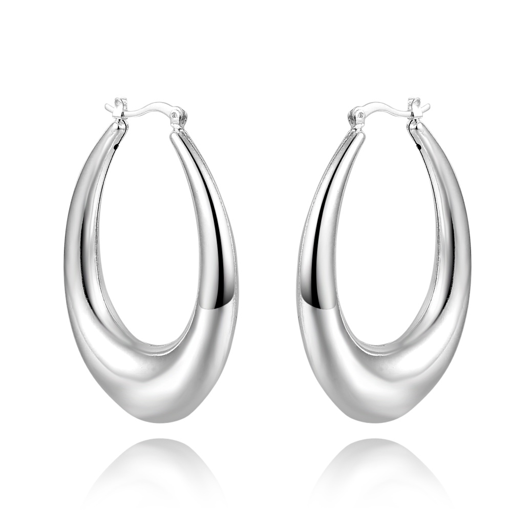 Prix direct usine Boucles d'oreilles créoles en forme de goutte Boucles d'oreilles clip pour femmes en argent sterling