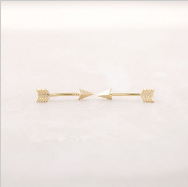 

10 PCS/lot-S001 New Fashion Jewelry 18K Gold Pink Gold Silver Arrow studs Earrings For Women Unisex and Unique Silver Earrings