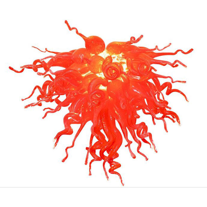 

Dale Chihuly Style Blown Glass Red Chandelier AC 110V 220V LED Light Source Custom Made Red Glass Chandelier for Villa Decor