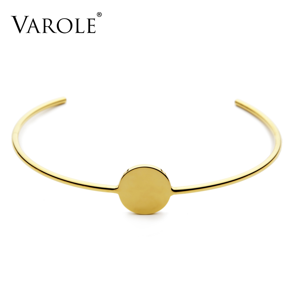 

VAROLE Line & Elegant Circle Stainless steel Necklace For Women Necklaces Personalize Chokers Colar feminino