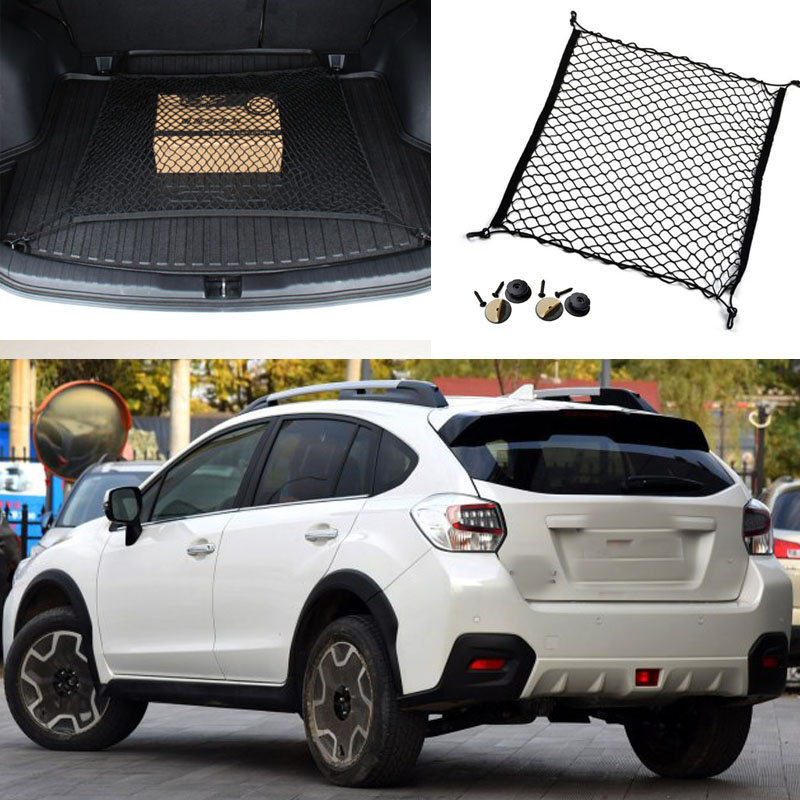 

For Subaru XV Car Auto Rear Trunk Cargo Organizer Storage Seat Plain Vertical Net Luggage Organizer Nylon Liner Cover