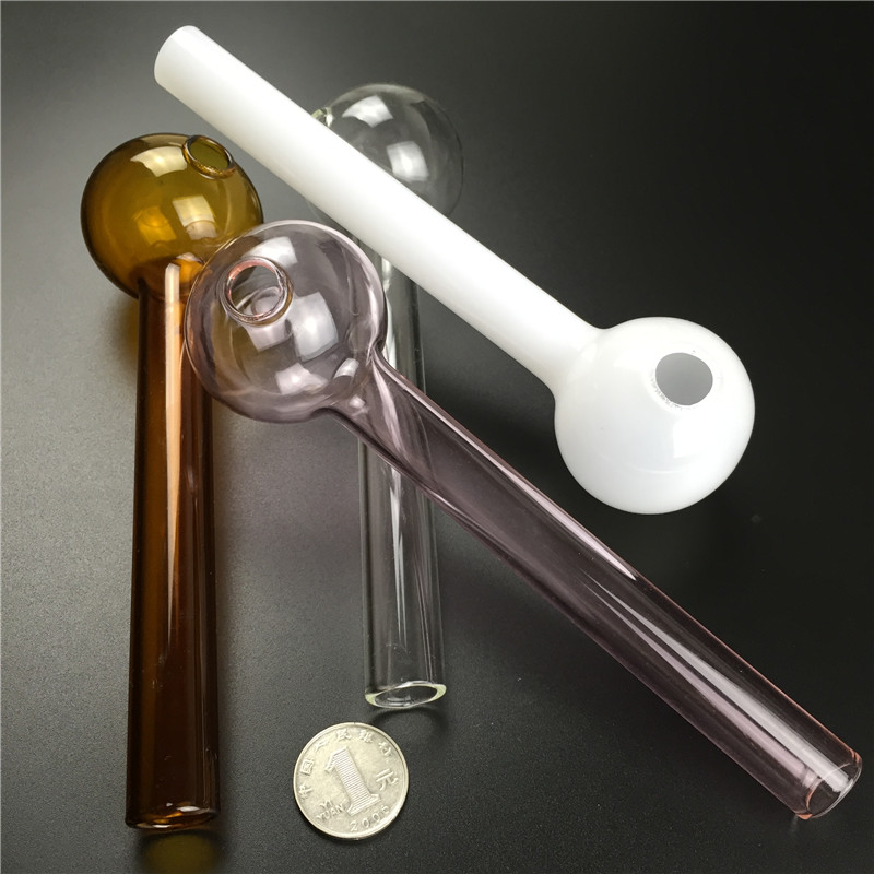 

glass oil burner pipe for smoking 7.3 inches big oil burner glass pipes with white pink brown clear pyrex thick oil burners
